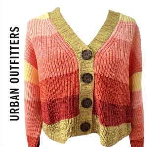 New Urban Outfitters UO Turner Ribbed Button-Down Cardigan S